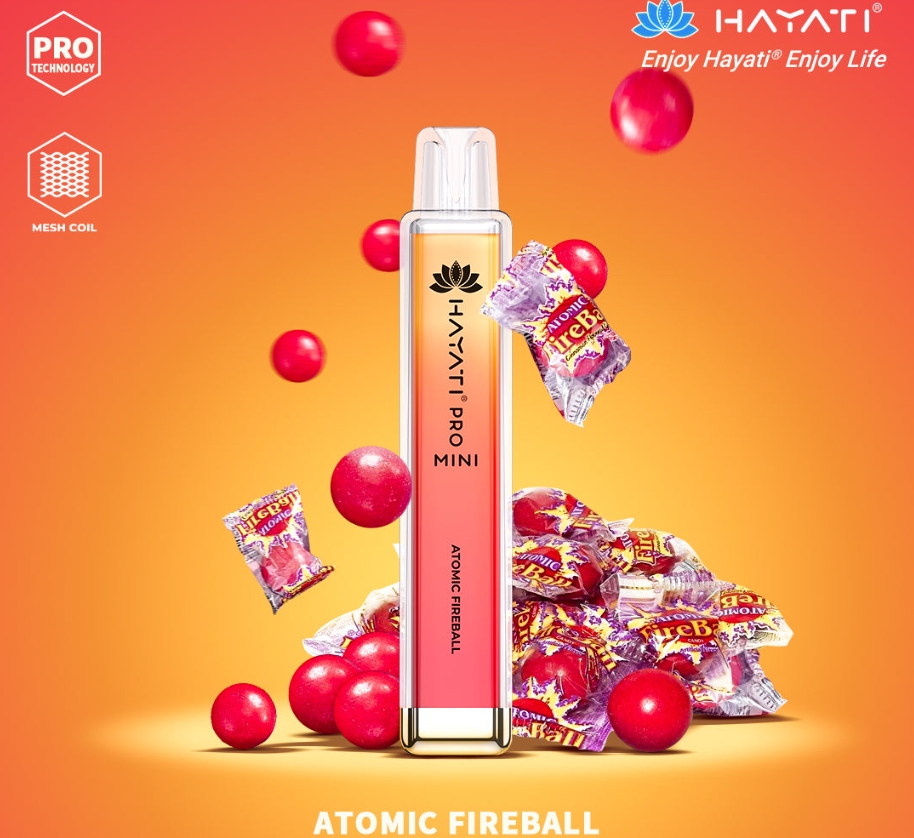 Hayati Pro Mini 600 Puffs Vape - bola de fogo atômica: Uma Explosão de Sabor no Mercado Brasileiro de 2025